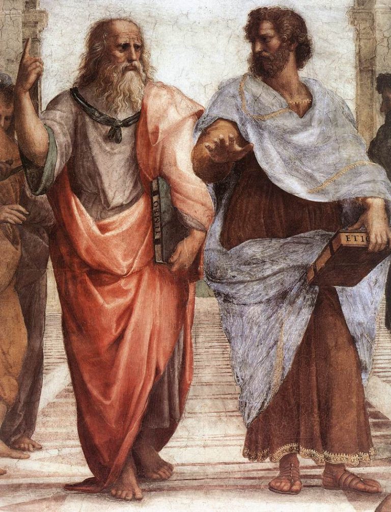 Рафаэль. Платон и Аристотель. Деталь фрески «Афинская школа». 1510–1511